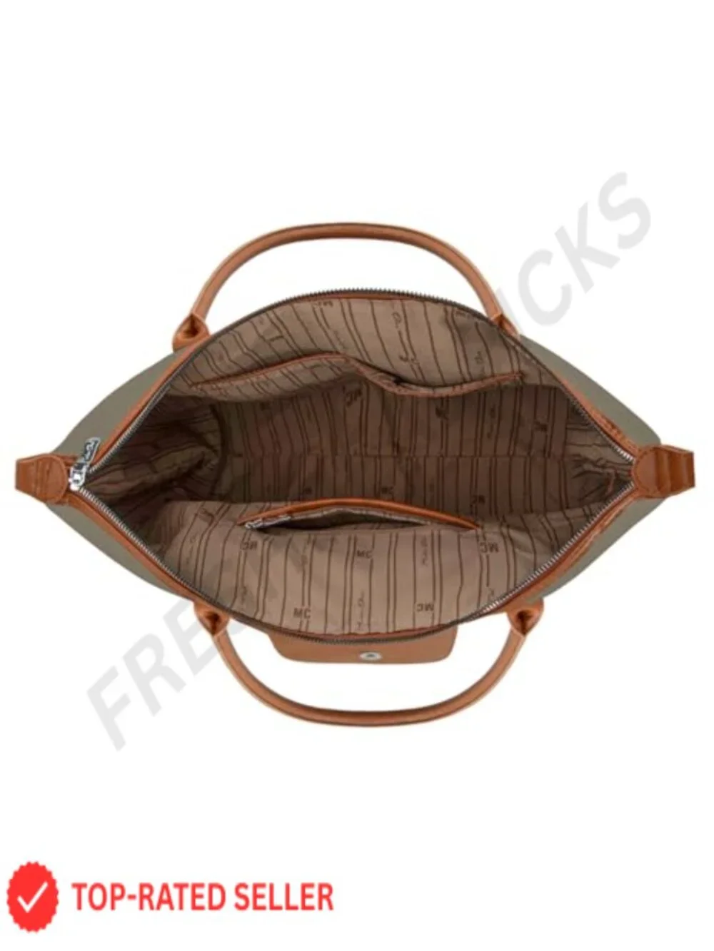 Large Nylon Tote Bag with Zipper Lightweight Foldable Shoulder Work Bag